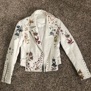 Blank NYC Embroidered Faux Leather Jacket